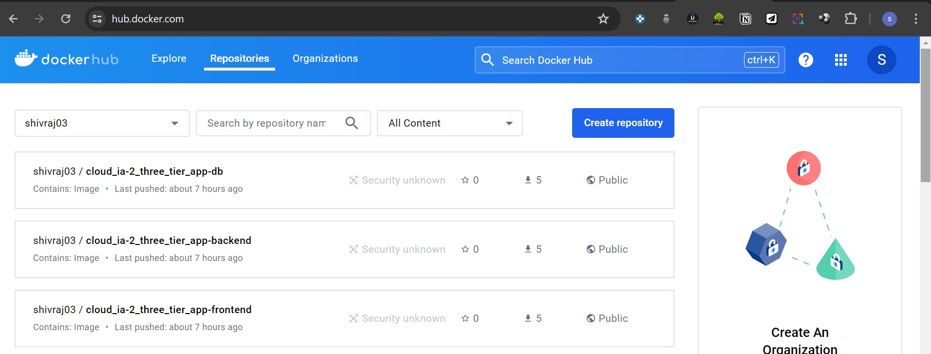 Step 19: Now check the images in dockerhub account